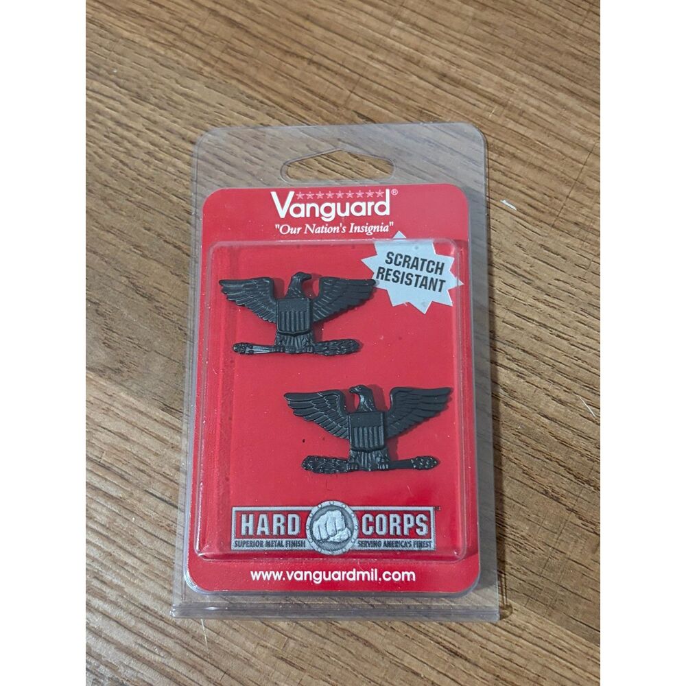 Vanguard Hard Corps Subdued Black Colonel/Captain Rank Insignia Pins - Pair NEW